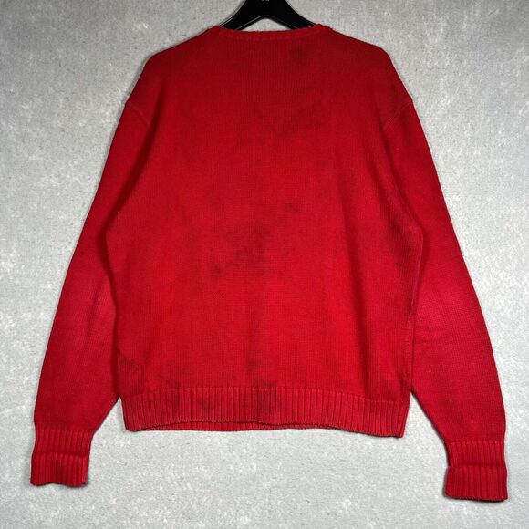 VTG Polo Ralph Lauren Crewneck Sweatshirt Men’s Large Red Knit Pullover Sweater - Picture 9 of 10